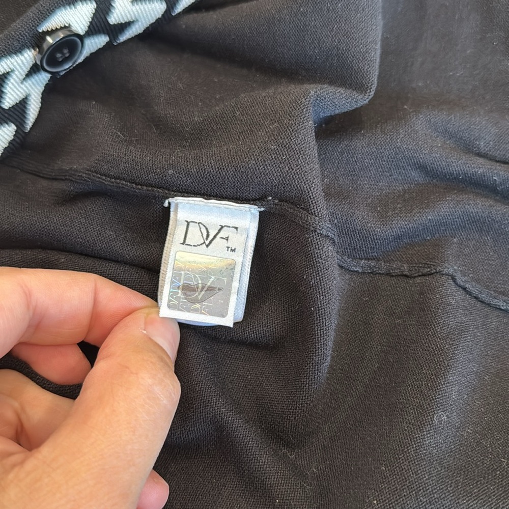 DVF/Diane Von Furstenberg Carmela Black and White Long Cardigan - Picture 11 of 16